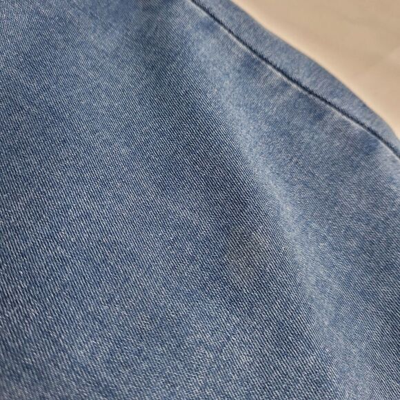 ASOS jeans Ridley skinny in Luella Pretty Blue frill knee arched row hem 26 - Picture 8 of 11